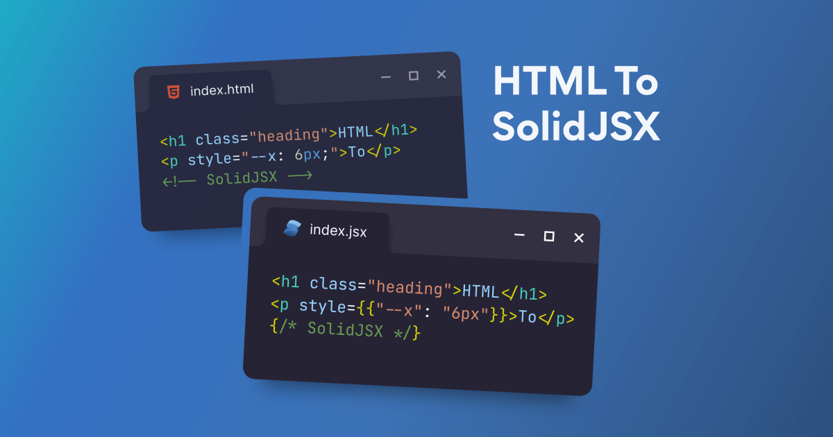 banner of HTML to SolidJSX